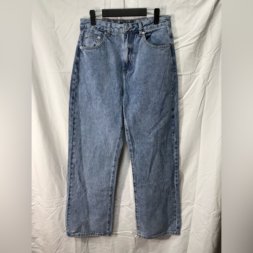 White Fox Boutique Alana High Rise Straight Leg Denim Jeans Light Blue‎ Wash